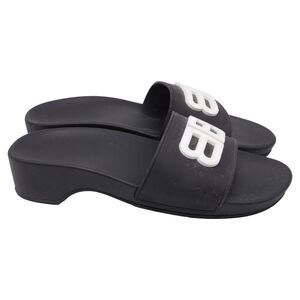 Balenciaga BB Pool Clogs in Black Rubber
